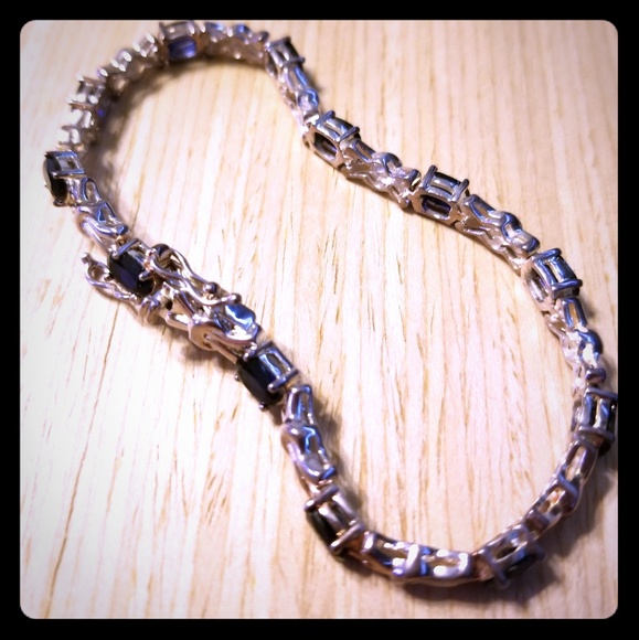 diamonique Jewelry - Diamonique blue and silver tennis bracelet